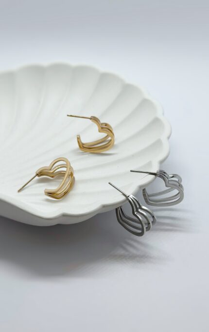 Сережки сердечка цвяшки