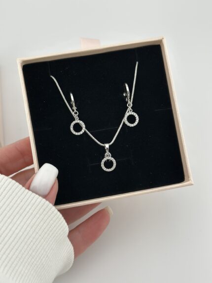 Комплект коло, сережки,підвіска та ланцюжок 45см