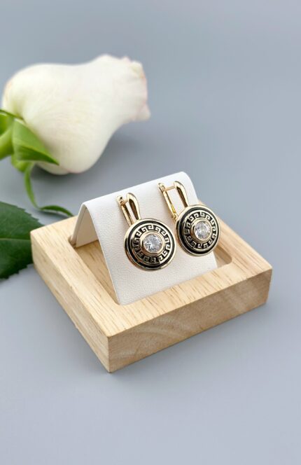 Сережки з орнаментом, англ.застібка